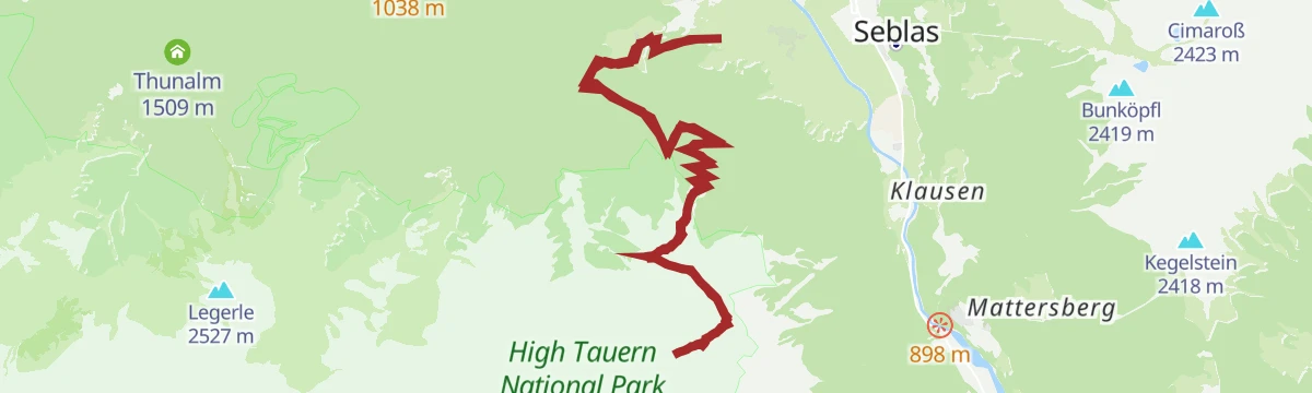 Route map: Großer Zunig 2.776 m